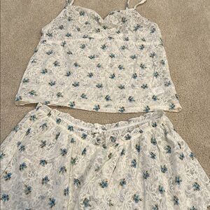 Aerie Floral Lace Pajama Set